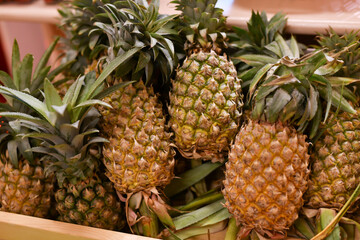 Fresh pineapple is a fruit that is high in vitamin C.