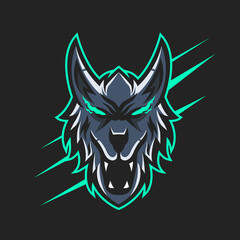 Wolf head mascot logo design vector