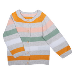 striped jacket for baby girl isolated on white