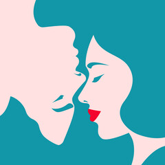 diversity of love - couple looking at each other closely