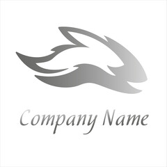 Fototapeta premium Logotype rabbit. Vector illustration abstract rabbit. Logotype in the form of an animal rabbit painted in gradient grey color. Animals mascot.