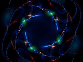 Abstract garland in the form of a spiral - 3d illustration