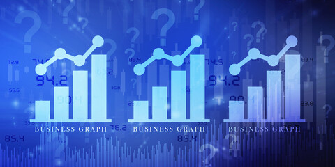 2d rendering Stock market online business concept. business Graph 