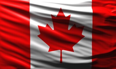Canada flag waving in the wind national symbol of canadian country background