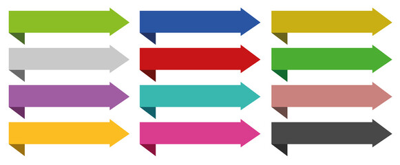 set of simple vector arrow label banner on white background