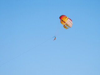 Parasailing entertainment. Summer activities.
