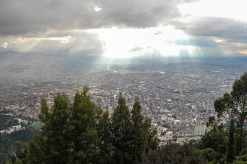Obraz premium Bogotá, Ciudad vista desde Monserrate
