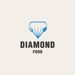 Diamond food logo template on monogram style