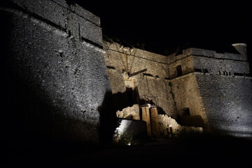 old castle at night