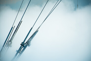 Fototapeta premium steel ropes in mist