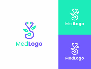 Fototapeta premium Medical logo design, natural health logo, hospitality logo design