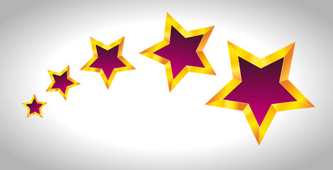 Shiny Gold Star. Christmas Illustration for design on white background