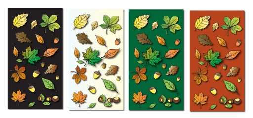 liście, jesień - obrazy, fototapety, plakaty