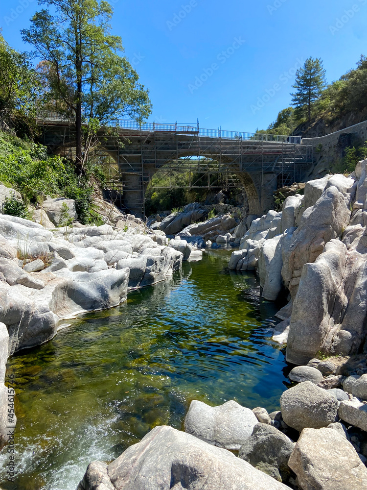 Canvas Prints Pont sur la rivière Hérault, Cévennes