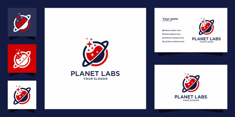 planet labs logo design and business card template
