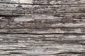 A beautiful horizontal surface made of old weathered gray planks. Vintage rustic background.