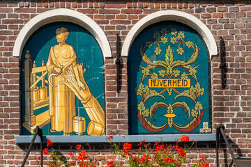 Detail of the Kaaswaag at the Jan Nieuwenhuizenplein in Edam, Noord-Holland province, The...