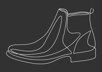 Men's Shoes continuous one line drawing minimalism design