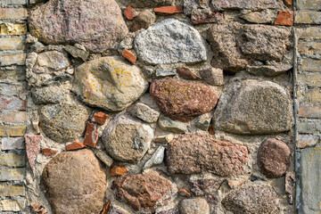 surface of old wall of huge stones of a destroyed ancient building