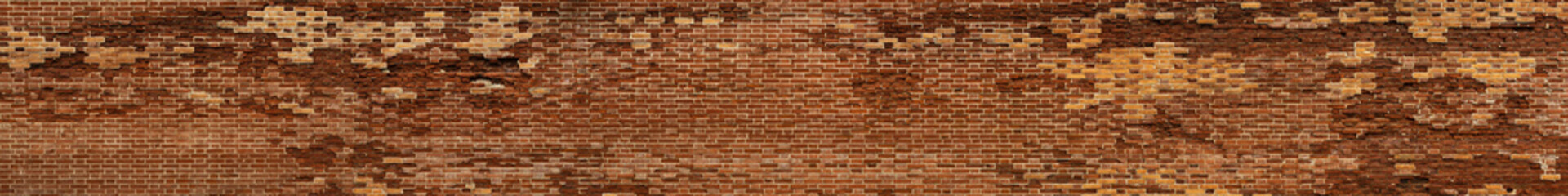 creative brick background of long ancient chipped wall