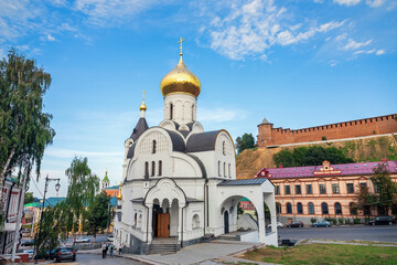 Fototapeta na wymiar The Church of the Kazan Icon of the Mother of God in Nizhny Novgorod, Russia.