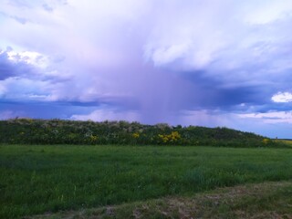 clouds over the field