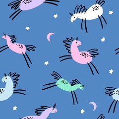 Pattern with cute unicorns