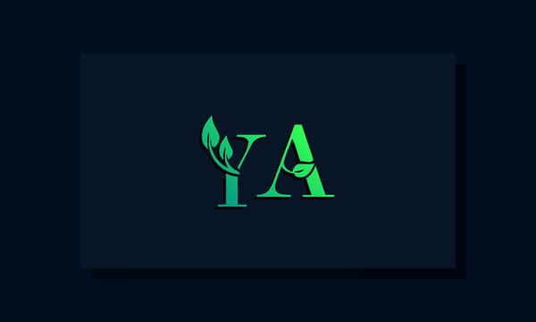 Minimal leaf style Initial YA logo