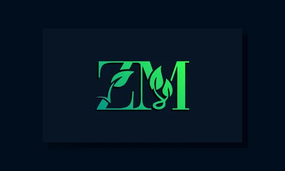 Foto op Aluminium Minimal leaf style Initial ZM logo © Gfxvect