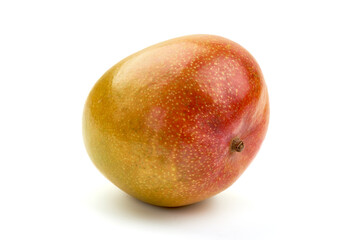 Juicy ripe Mango fruit, close-up, isolated on white background.