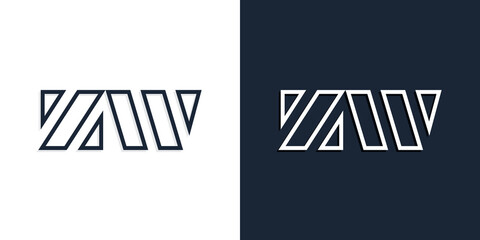 Abstract line art initial letters ZW logo.