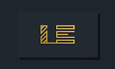 Elegant line art initial letter LE logo.