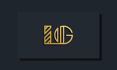 Elegant line art initial letter LG logo.