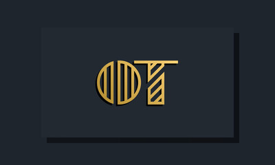 Elegant line art initial letter OT logo.