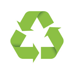 Obraz premium Universal Recycling Symbol. Reverse version. Theme of low or zero waste, clear energy, natural resources conservation, natural ecosystems protection or ecological sustainability of the planet. Green