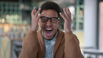 Portrait of African Man Shouting, Screaming 