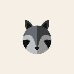 Cute cartoon skunk head. Vector illustration, flat design