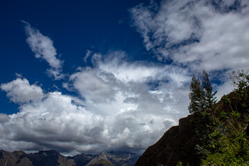 clouds over the mountains