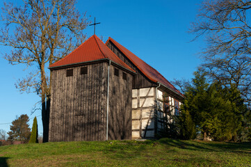 Church of Saint Mary Magdalene (Kościół św. Marii Magdaleny). Przyton (village in West Pomeranian Province), Poland.