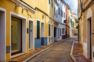 streets of ciutadella, menorca, balearic islands, spain