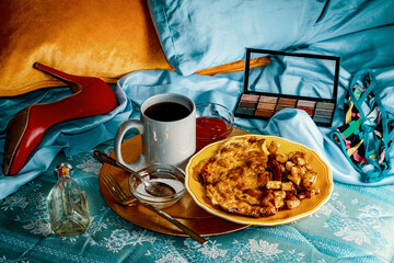 Breakfast In Bed Morning - obrazy, fototapety, plakaty