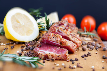 beef meat products with spices