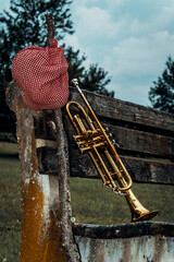 Fototapeta premium Traveling Jazz Trumpet Musician