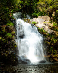Fototapeta na wymiar Waterfall with 25 meters in Sever do Vouga named 