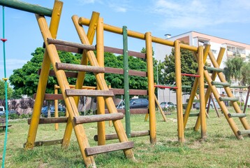 playgrounds for children on the modern street of Europe