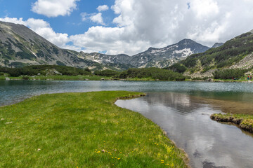 Landscape of Muratovo (Hvoynato) lake at Pirin Mountain, Bulgaria