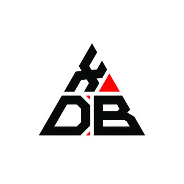 XDB triangle letter logo design with triangle shape. XDB triangle logo design monogram. XDB triangle vector logo template with red color. XDB triangular logo Simple, Elegant, and Luxurious Logo. XDB 