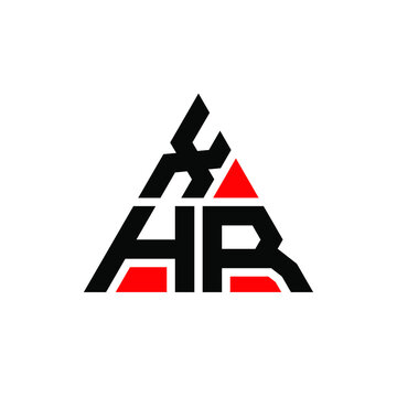 XHR triangle letter logo design with triangle shape. XHR triangle logo design monogram. XHR triangle vector logo template with red color. XHR triangular logo Simple, Elegant, and Luxurious Logo. XHR 