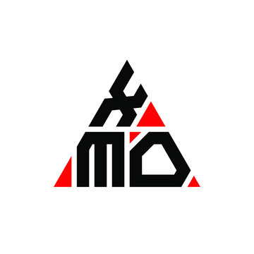 XMO triangle letter logo design with triangle shape. XMO triangle logo design monogram. XMO triangle vector logo template with red color. XMO triangular logo Simple, Elegant, and Luxurious Logo. XMO 