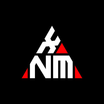 XNM triangle letter logo design with triangle shape. XNM triangle logo design monogram. XNM triangle vector logo template with red color. XNM triangular logo Simple, Elegant, and Luxurious Logo. XNM 